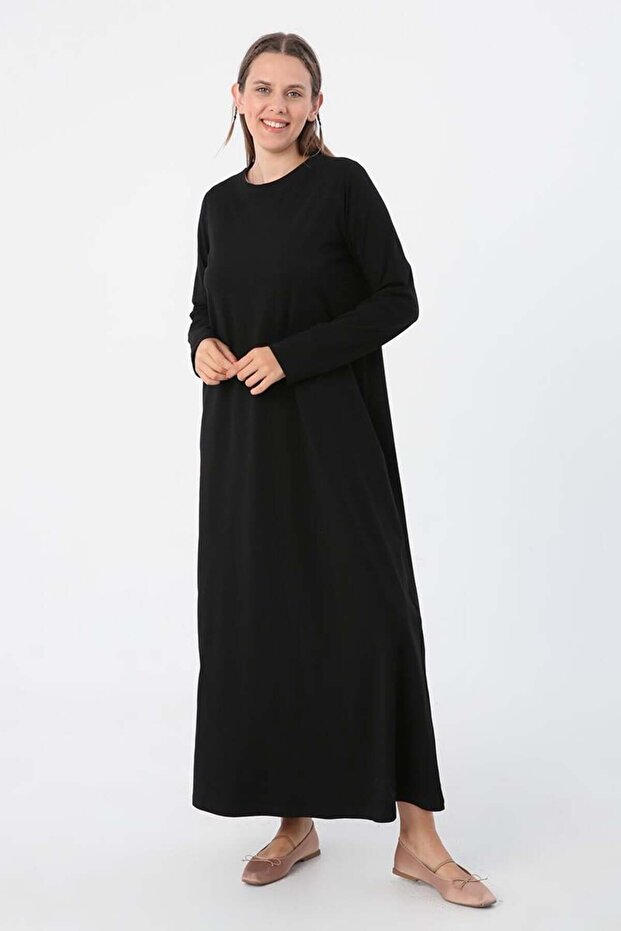 Rochie neagră cu mânecă lungă - 1