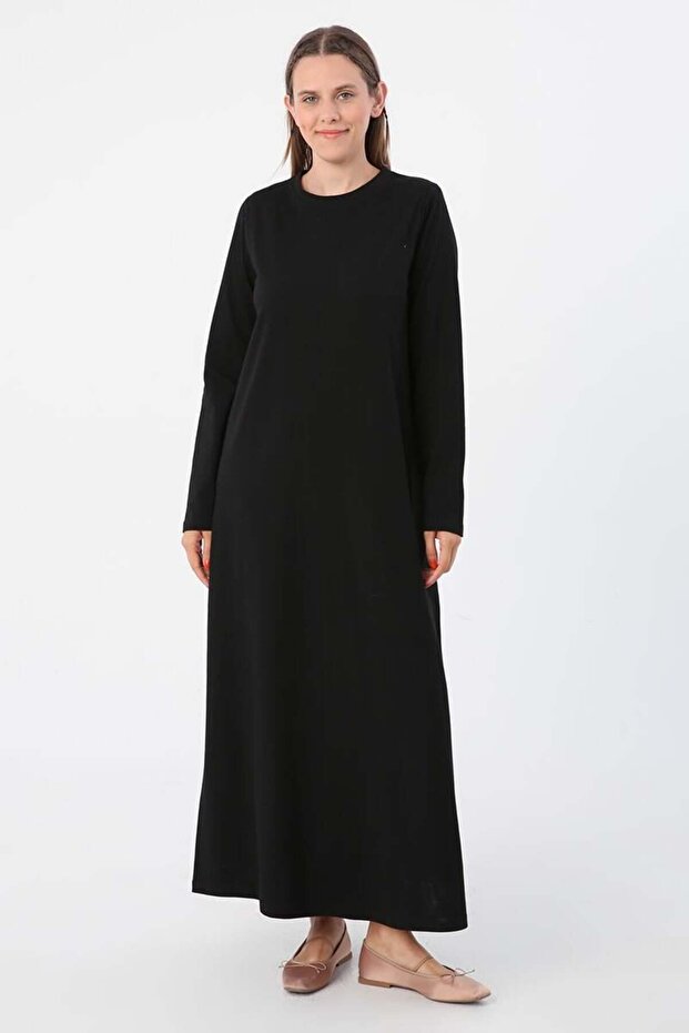 Rochie neagră cu mânecă lungă - 2