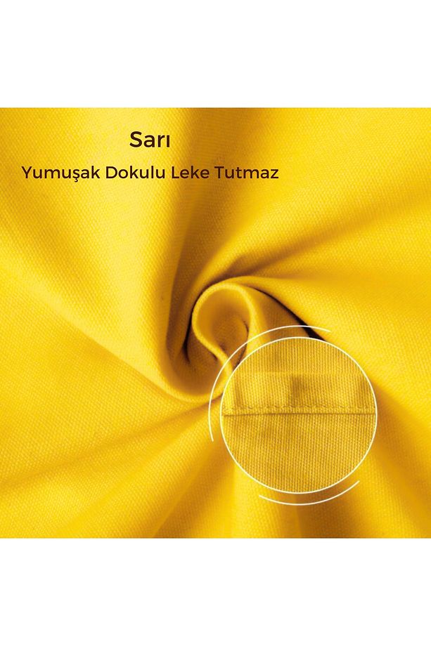 Sarı  Runner 40 x 140 cm Yumuşak Tuşeli ,Kadife Görünümlü, Bohem, İskandinav, Yılbaşı - 3