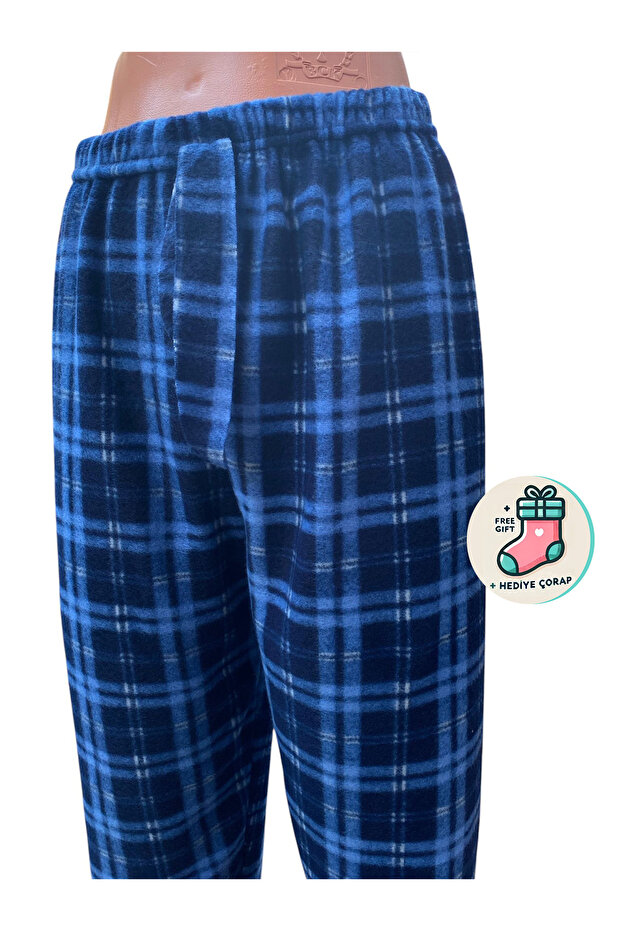 Pocketless Winter Fleece Women's Sleepwear Bottom Single Bottom Je32 - Socks Gift