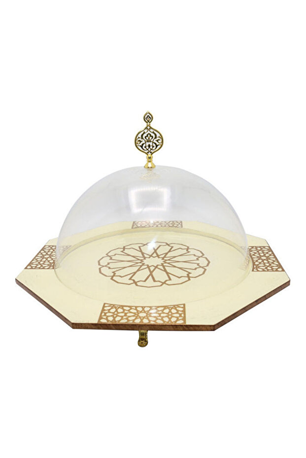 طبق حلوى مع غطاء متعدد الألوان 42x30x25 سم