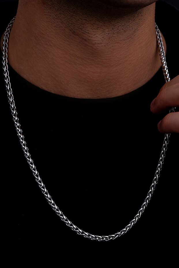 Men's Necklace - Round King Model, Steel Chain, 4.5mm