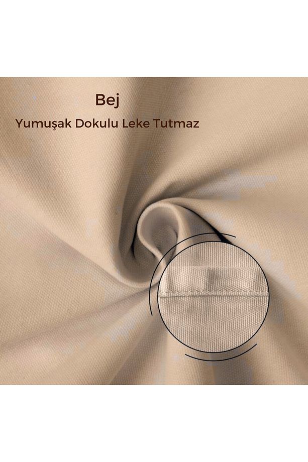 Bej Rengi Runner 40 x 140 cm Yumuşak Tuşeli ,Kadife Görünümlü, Bohem, İskandinav, Yılbaşı - 3