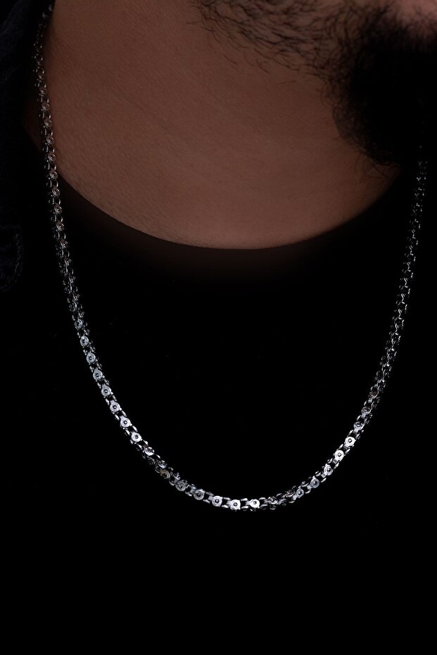 Erkek Çelik Kolye - Pullu Model Çelik Kolye - 1