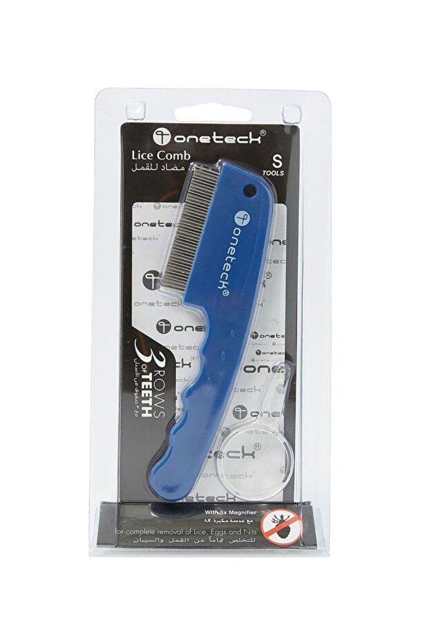 Antilice Comb 3 Row Teeth With Magnifyng Lens - Blue