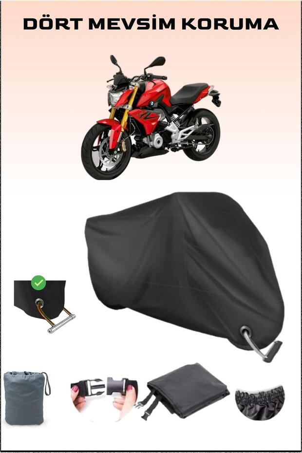 Black Lock Compatible Motorcycle Tarpaulin for Bmw g 310 R, Safe, Waterproof