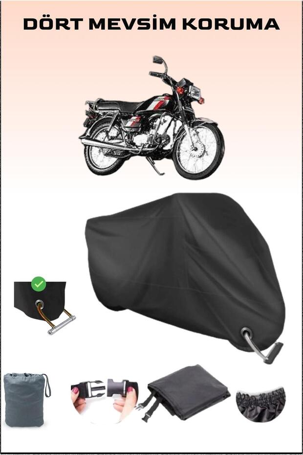 Lock Compatible Black Motorcycle Tarpaulin for Honda Hero 100, Safe, Waterproof