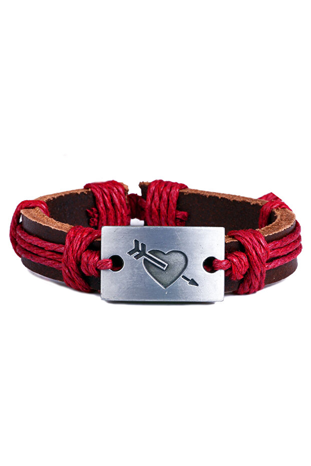 Arrow in Heart Leather Unisex Bracelet
