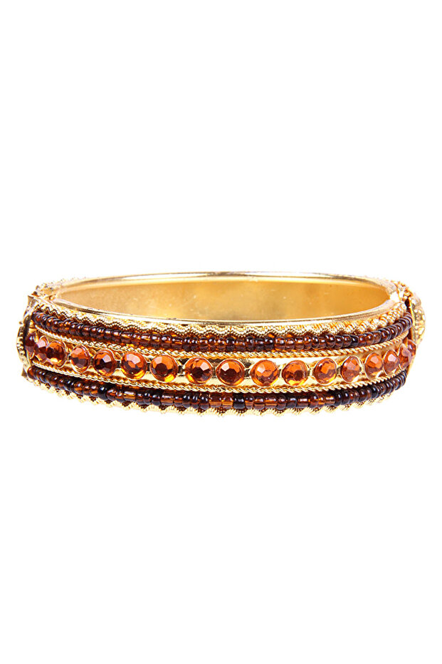 Orange Stone Metal Handcuffs Model Women's Bracelet