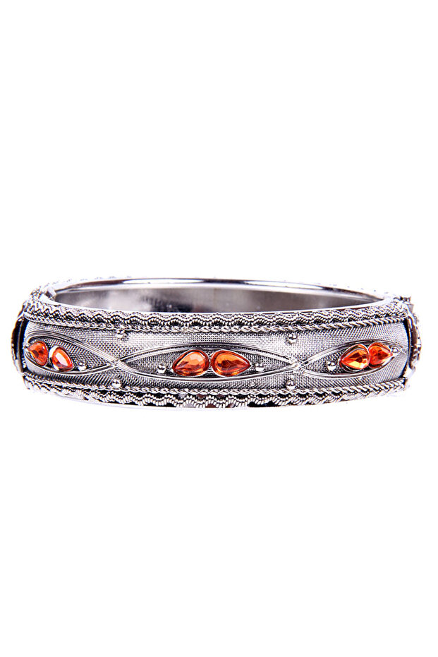 Red Stone Metal Handcuffs Model Women's Bracelet