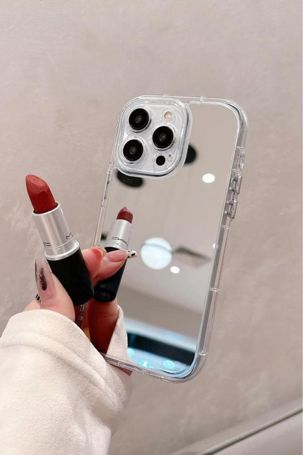 iPhone 15 Pro Compatible Mirrored Anti-Impact Silicone Case