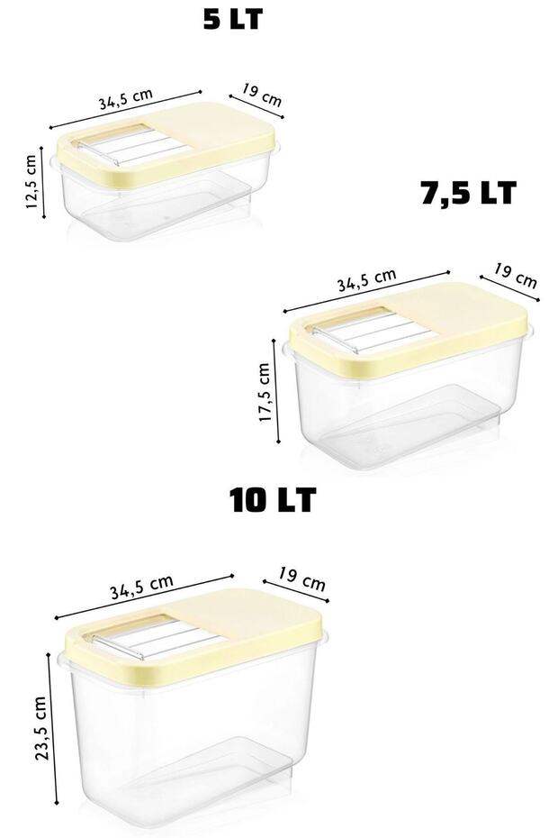 Set of 9 Unbreakable Multibox with Label - Storage Container X3 5 Lt/7.5 Lt/10 Lt - 3