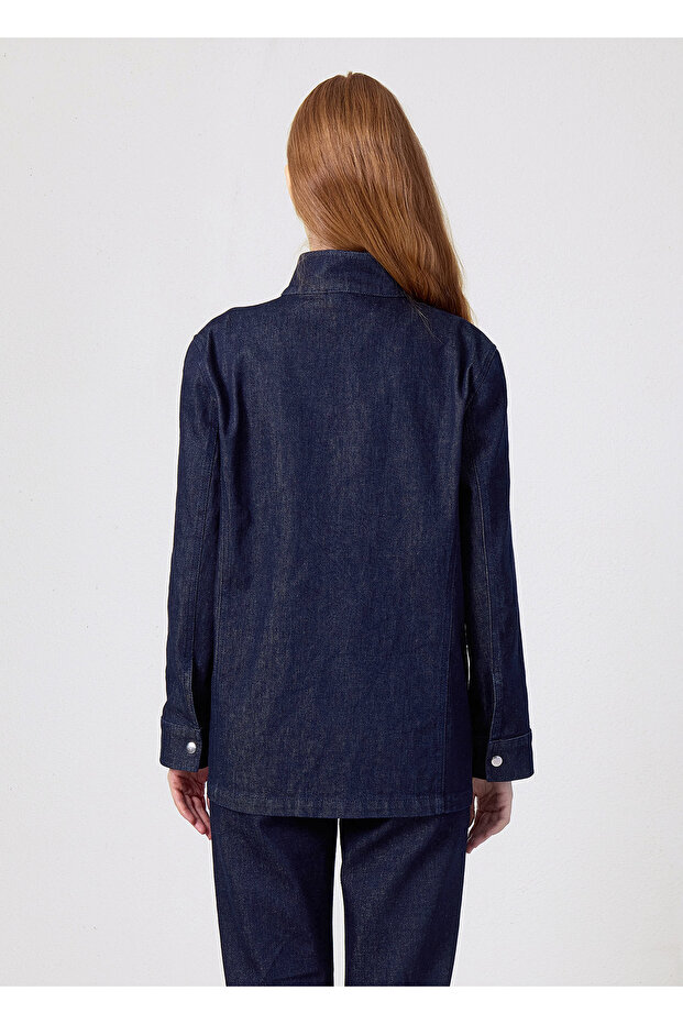 Regular Fit Denim Ceket - 4