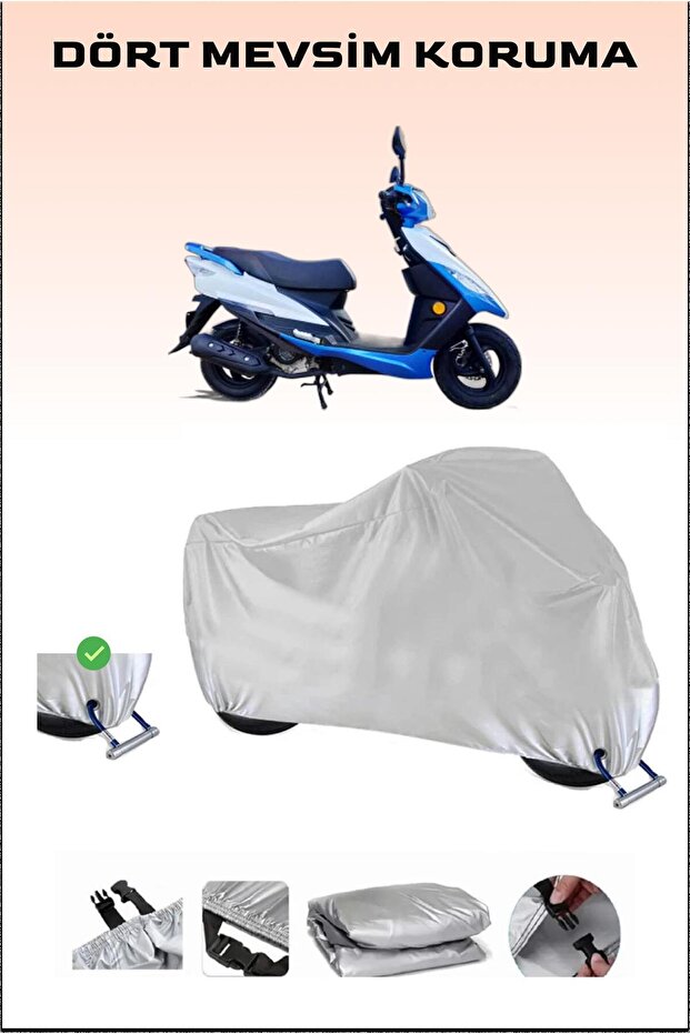 Motorcycle Cover with Lock Compatible for Apache Alfa 50, Secure, Waterproof , Durable Fabric.