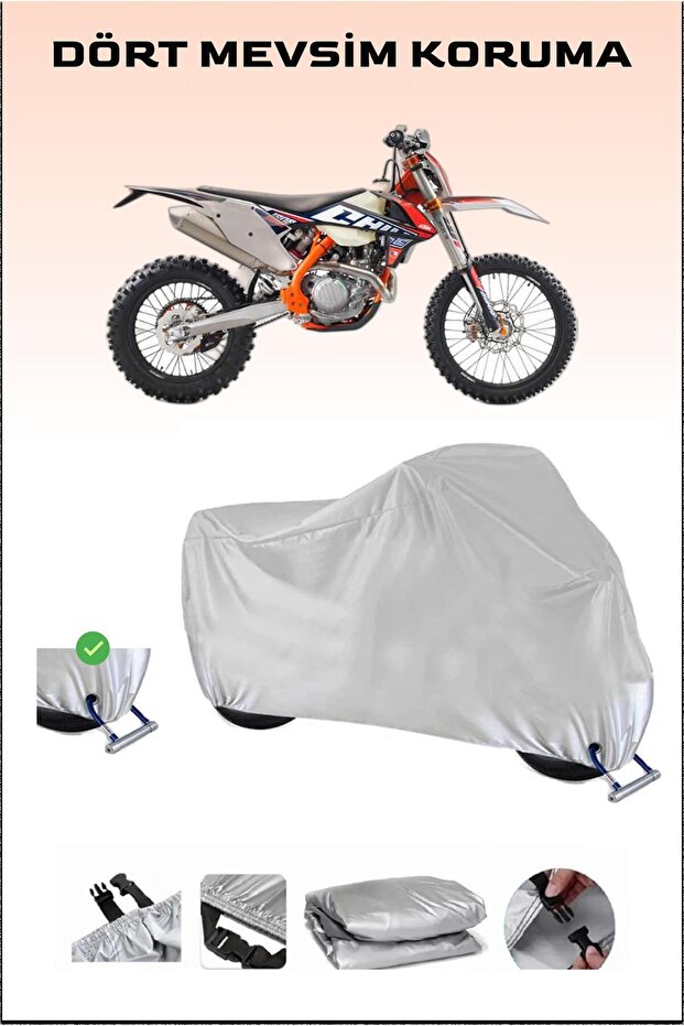 Motorcycle Cover with Lock Compatible for KTM 450 EXC-F Six Days, Secure, Waterproof , Durable Fabric.