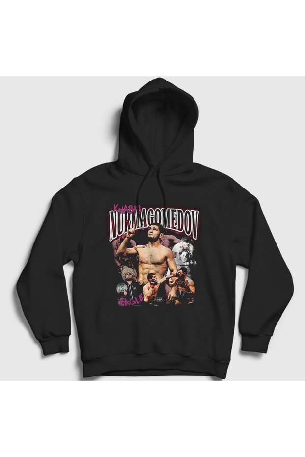 Unisex Black Punch Wrestling Ufc Mma Khabib Nurmagomedov Hooded Sweatshirt 513467Tt