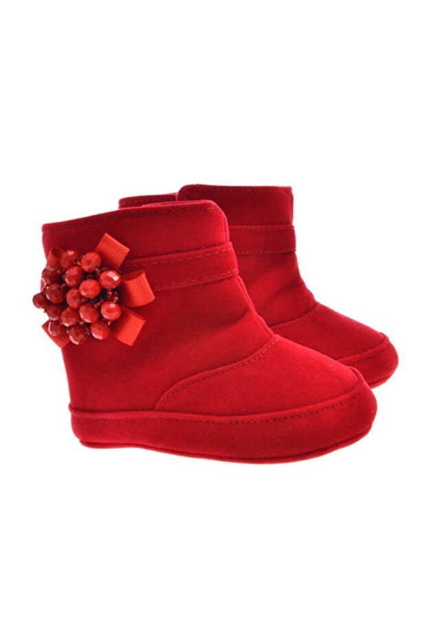 912620 Red Baby Girl Booties, Baby Shoes