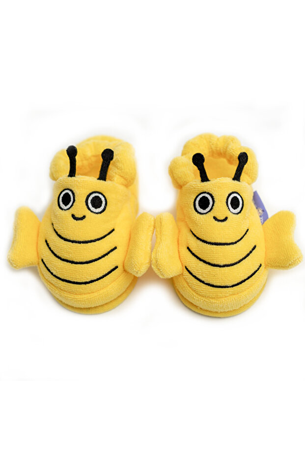 Milk&Moo Buzzy Bee Toddler Kids Slippers, %100 Cotton,For House,Bath, Indoor Use