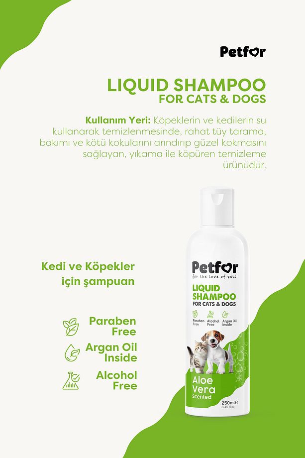 Kedi ve Köpekler için Aloe Veralı Şampuan 250 ML - 3