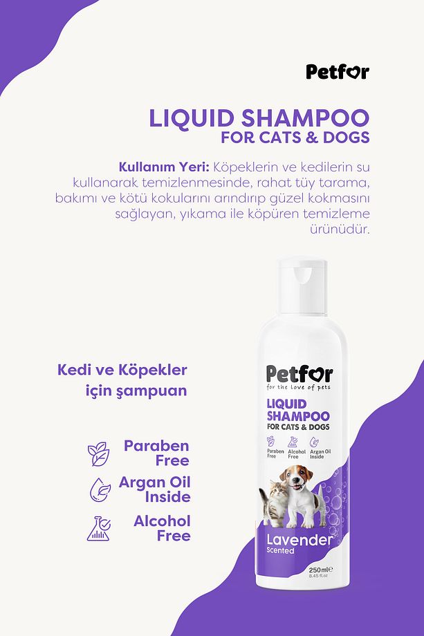 Kedi ve Köpekler için Lavantalı Şampuan 250 ML - 3