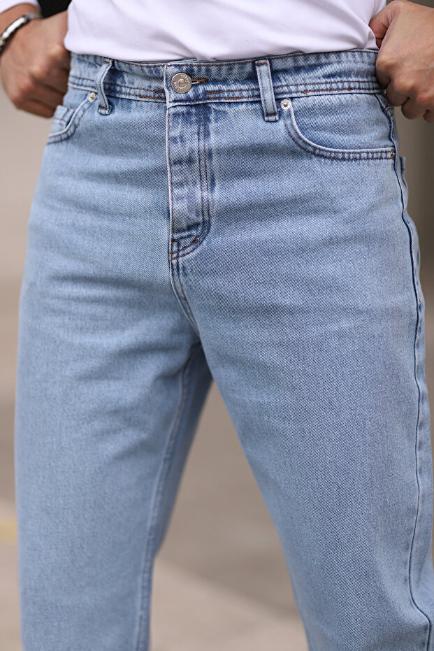 Açık Mavi Erkek Baggy Fit Jeans Kot Pantolon TMNAW24JE00027 - 6