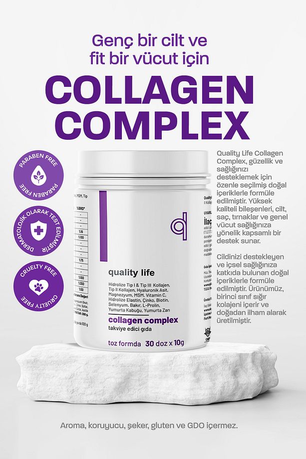 Kolajen Complex Saf Toz Tip1 Tip2 Tip3 Tip5 10 Hidrolize Collagen Peptit Collegen Colagen Kollagen - 3