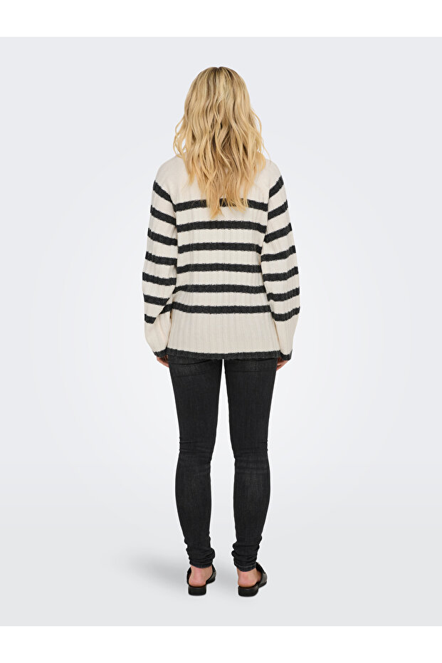 JDYMILEY L/S LONG STRIPE PULLOV KNT NOOS Bej 15321001 - 5