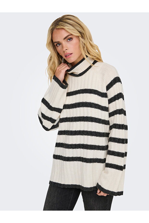 JDYMILEY L/S LONG STRIPE PULLOV KNT NOOS Bej 15321001 - 3
