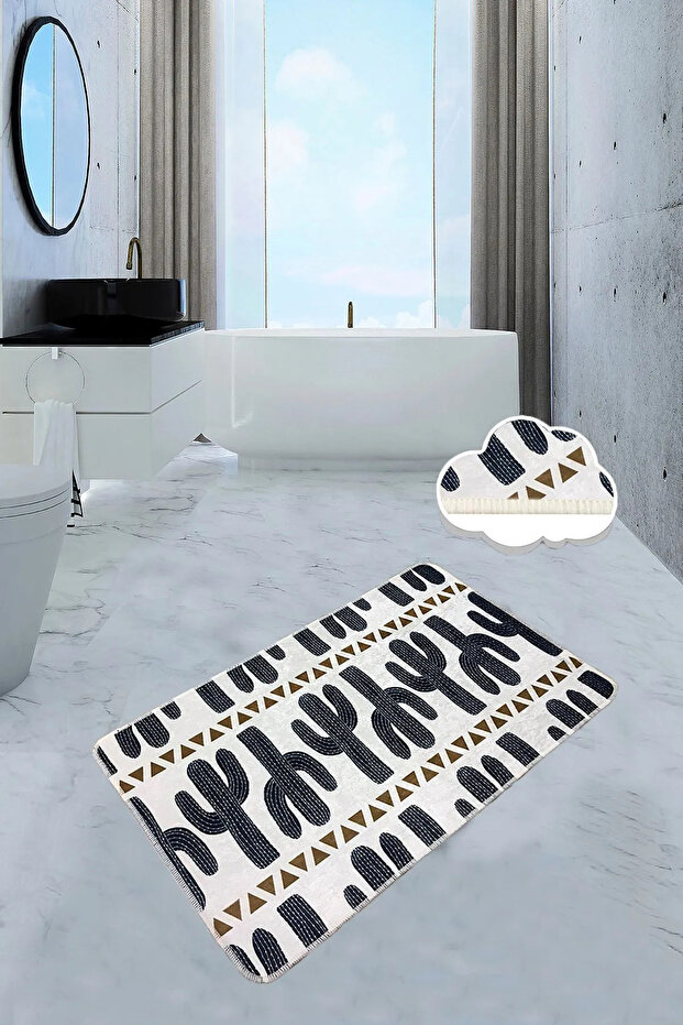 Cactus Time 70X120 cm Bathroom Carpet Mat Non-Slip Base Washable