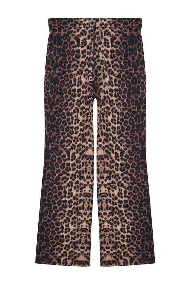 Kahverengi Leopar Desenli Straigth/Düz Kesim Dokuma Kumaş Pantolon TWOAW25PL00030 - 9