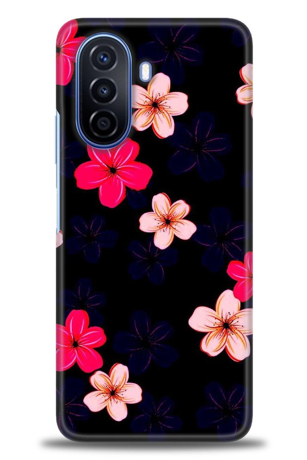 Tecno Spark 8C Case Hd Printed Case - Pink Blue Flowers