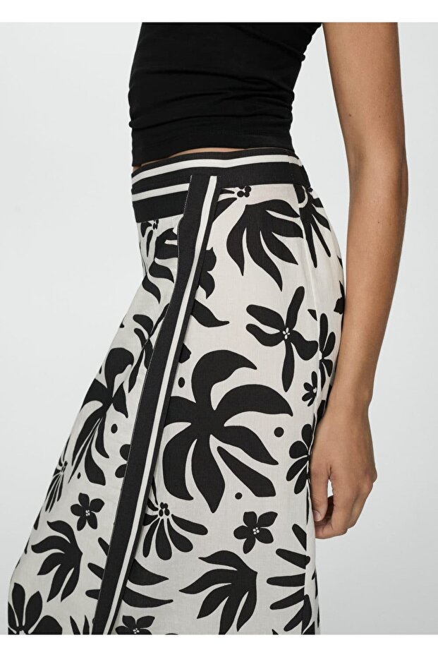 Çiçek Desenli Anvelop Etek - 5