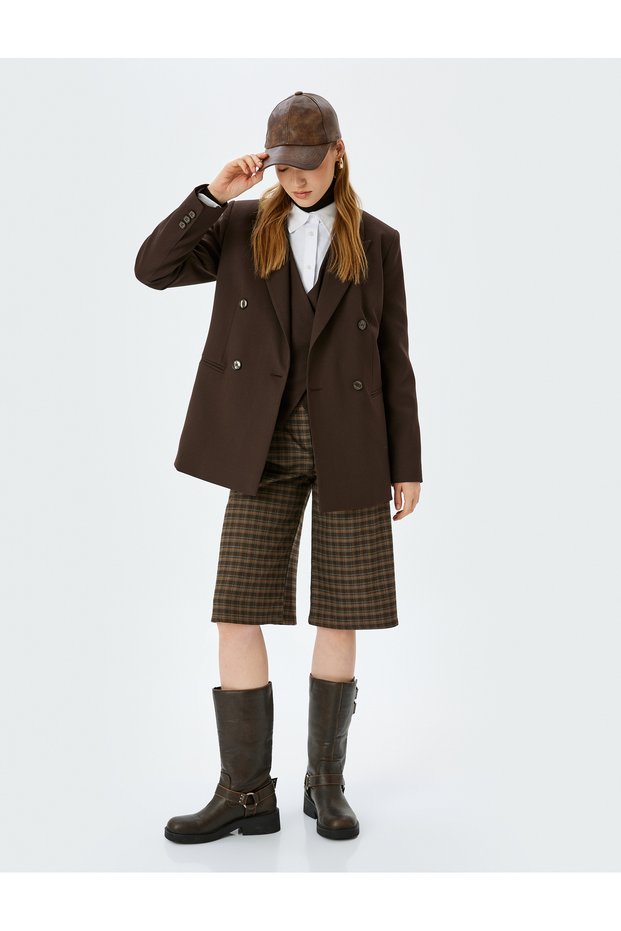Women's Brown Plaid Pants