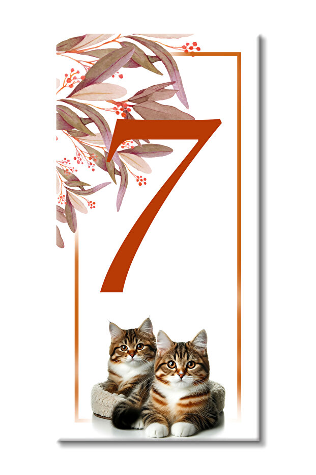 Cute Cat Ceramic Door Number: 7
