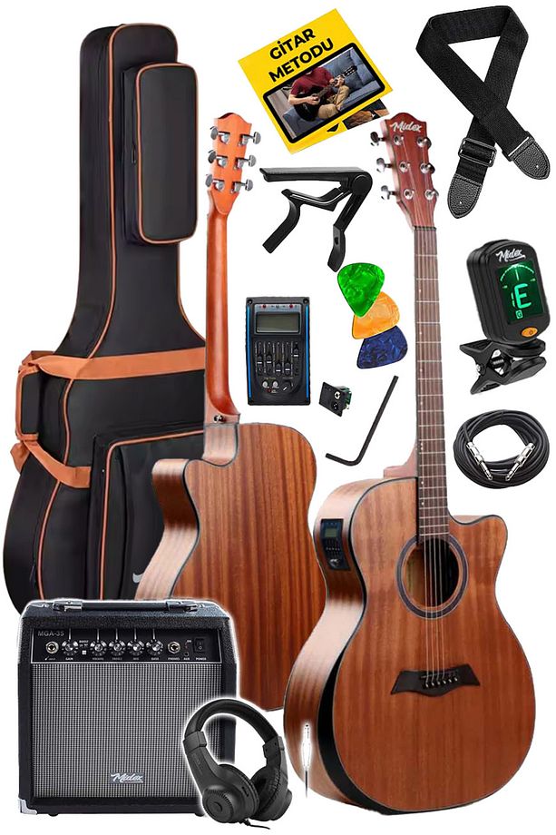 M450-eq-amp Profesyonel Masif Ağaç Amfili Elektro Akustik Gitar Seti Üst Segment - 1