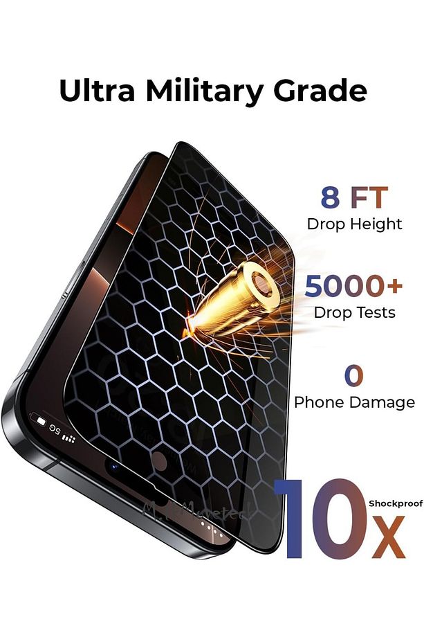 İphone 16 Pro Max Ekran Koruyucu Hayalet Cam Uygulama Aparatlı X-Grade Gorilla Glas MAKE IT Privacy - 4