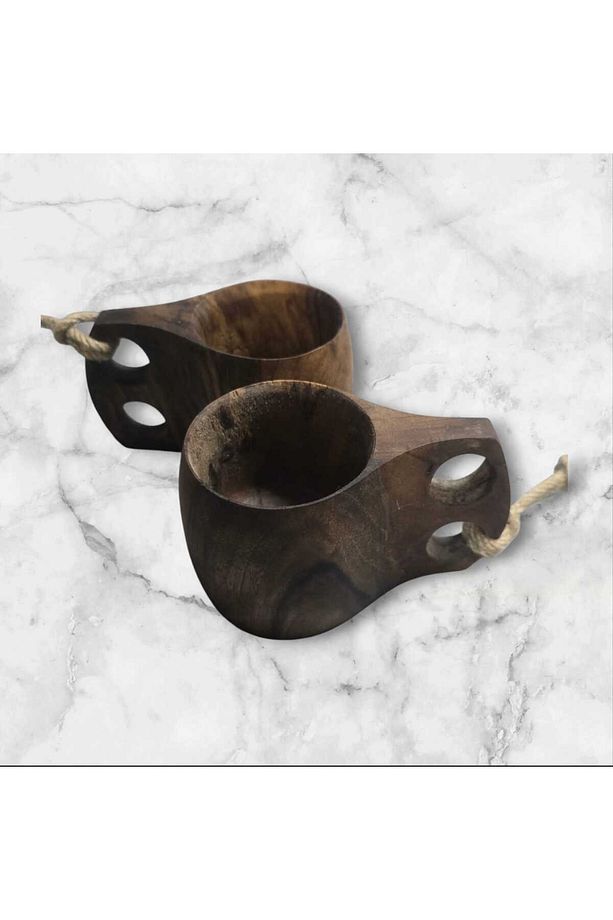 Kuksa - kamp çay kahve fincan - kupa - tahta bardak- ceviz ağacı - 5