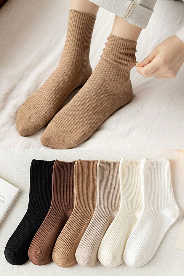 6 pár színes női elasztikus zokni - 1