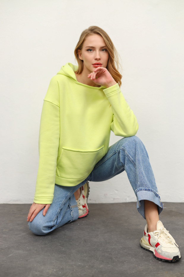 Oversize Kapüşonlu Sweatshirt - 2