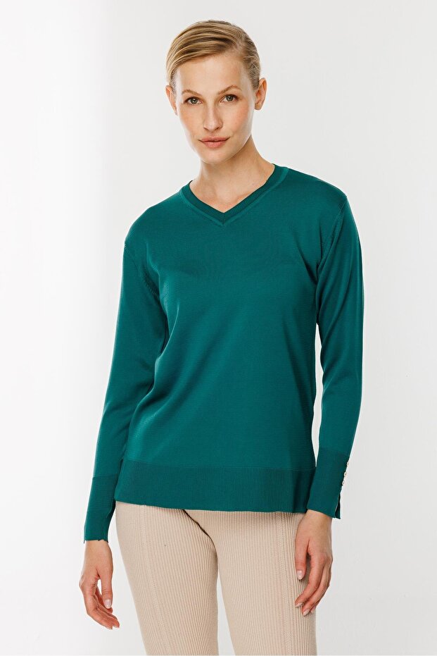 V Yaka Basic Triko Kazak-PETROL - 5