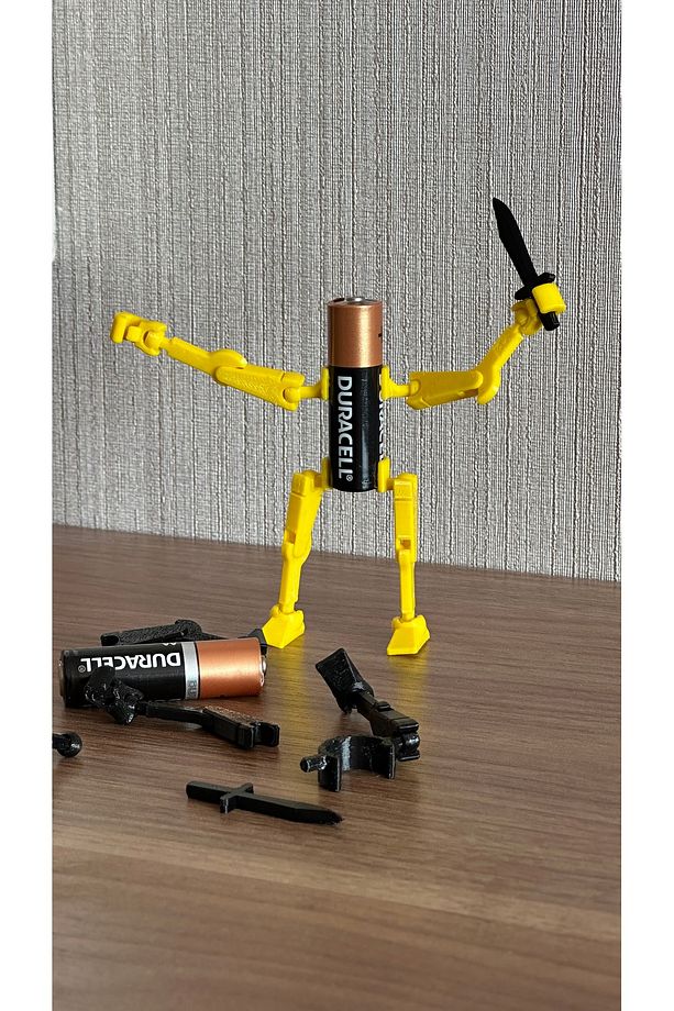 Pil Robot Figürü - Sarı Ve Siyah Renk(Piller Dahil Değildir!) İkili Set - 3