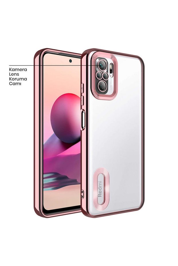 Xiaomi Redmi Note 10 Compatible Case Soft Silicone Case with Colorful Edge Rose Gold