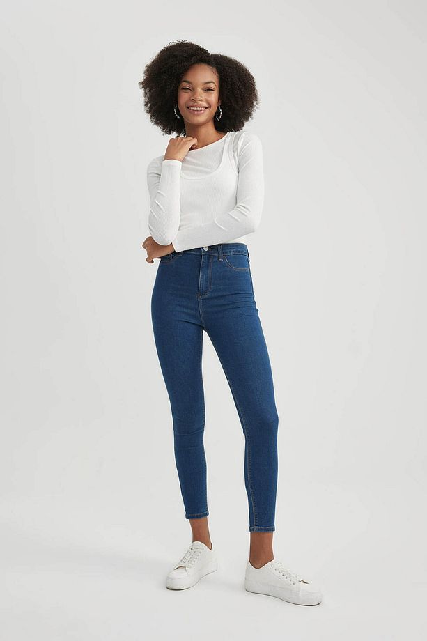 Jegging Yüksek Bel Bilek Boy Dar Paça Basic Düz Jean Pantolon B7498ax24sp - 3