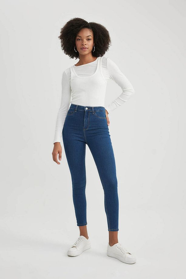 Jegging Yüksek Bel Bilek Boy Dar Paça Basic Düz Jean Pantolon B7498ax24sp - 2