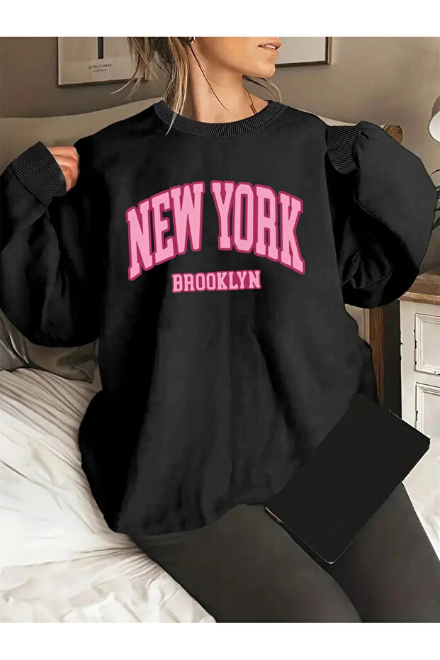 New York Brooklyn Unisex Oversize Crew Neck Sweatshirt