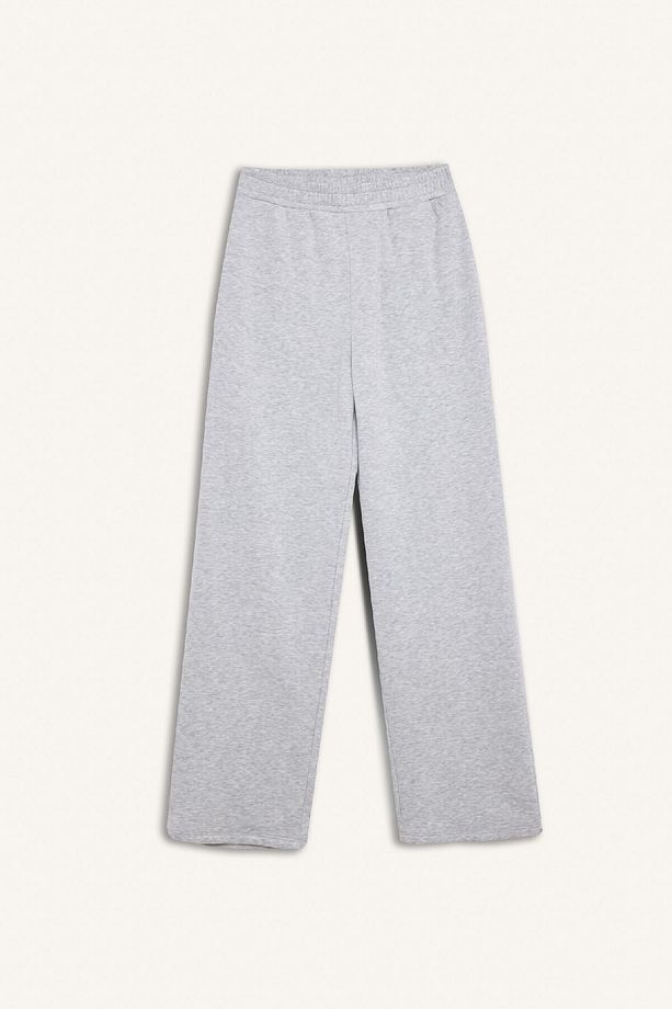 Straight Fit Kalın Eşofman Altı Beli Lastikli Cepli Yüksek Bel Basic Düz B8571ax24wn - 8