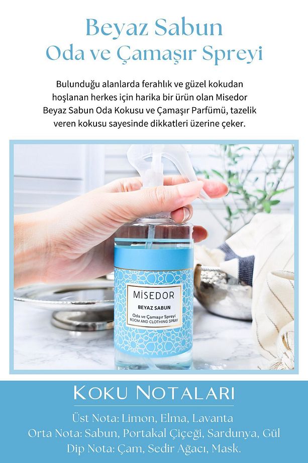 2 Li Set Beyaz Sabun Ve Marine Oda Kokusu Ve Çamaşır Spreyi 330 ml - 4