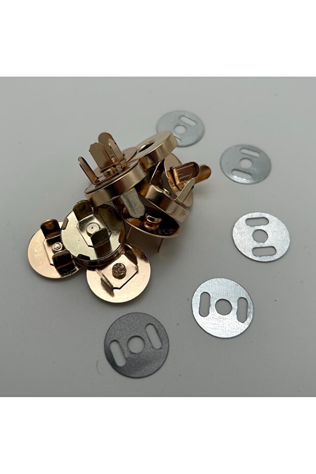 Magnetic Snap Fastener for Knitted Bags, Gold Color (Pack of 5)
