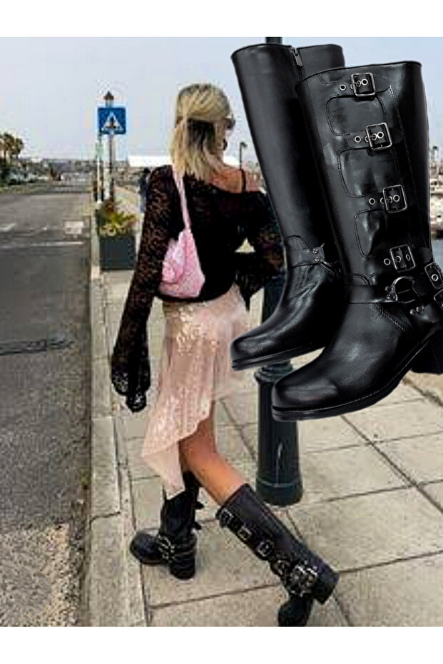 Deri Biker Çizme - 3