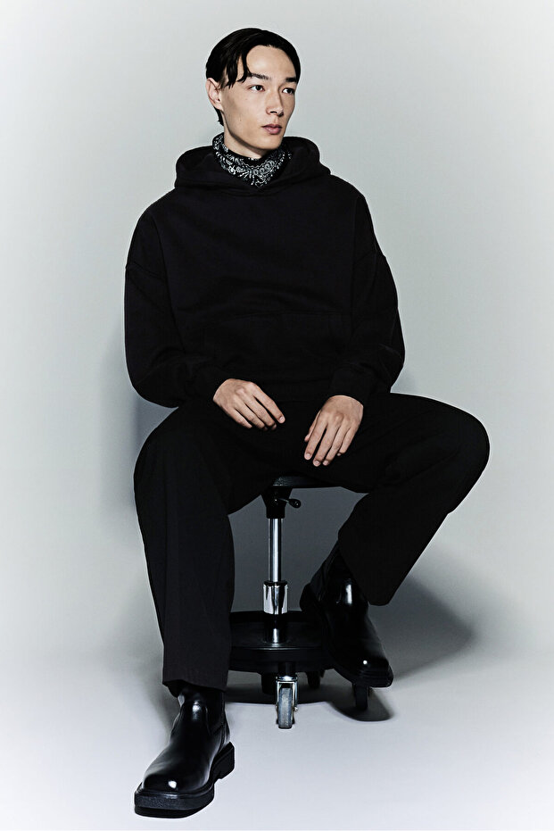 Oversized Fit Kapüşonlu Üst - 3